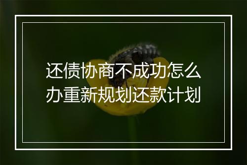 还债协商不成功怎么办重新规划还款计划