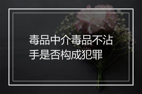 毒品中介毒品不沾手是否构成犯罪