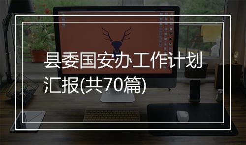 县委国安办工作计划汇报(共70篇)