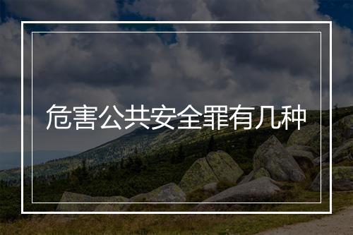 危害公共安全罪有几种