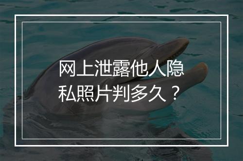 网上泄露他人隐私照片判多久？
