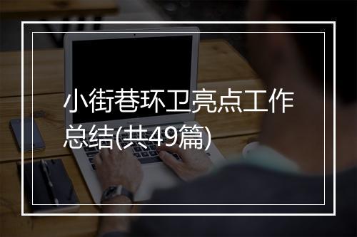 小街巷环卫亮点工作总结(共49篇)