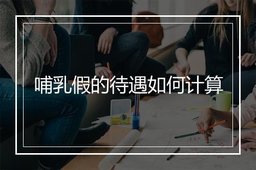 哺乳假的待遇如何计算