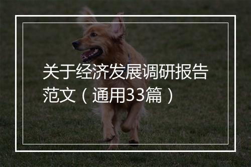 关于经济发展调研报告范文（通用33篇）