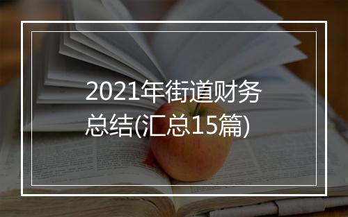 2021年街道财务总结(汇总15篇)