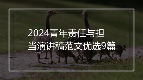 2024青年责任与担当演讲稿范文优选9篇