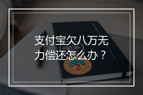 支付宝欠八万无力偿还怎么办？