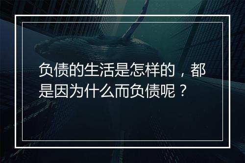 负债的生活是怎样的，都是因为什么而负债呢？
