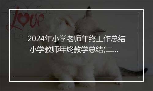 2024年小学老师年终工作总结 小学教师年终教学总结(二十一篇)