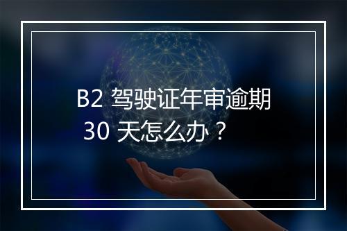 B2 驾驶证年审逾期 30 天怎么办？