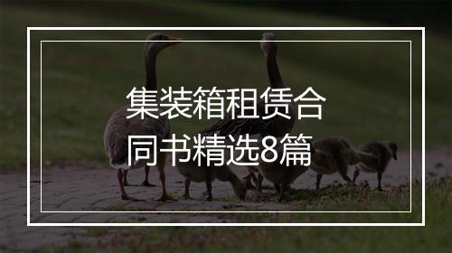 集装箱租赁合同书精选8篇