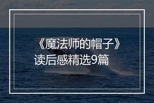 《魔法师的帽子》读后感精选9篇