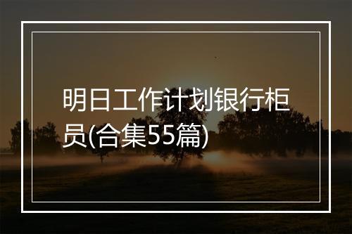 明日工作计划银行柜员(合集55篇)