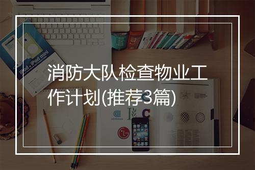消防大队检查物业工作计划(推荐3篇)