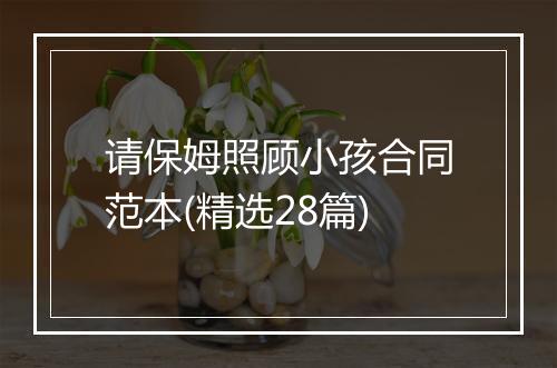 请保姆照顾小孩合同范本(精选28篇)