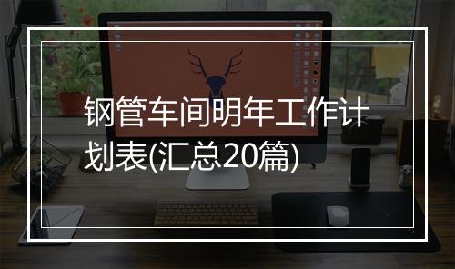 钢管车间明年工作计划表(汇总20篇)