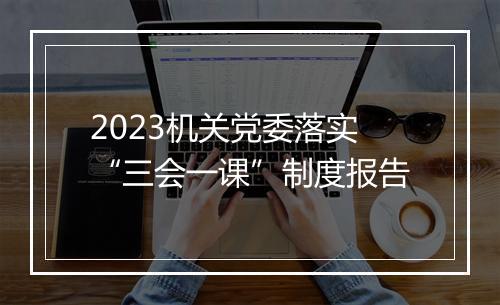 2023机关党委落实“三会一课”制度报告