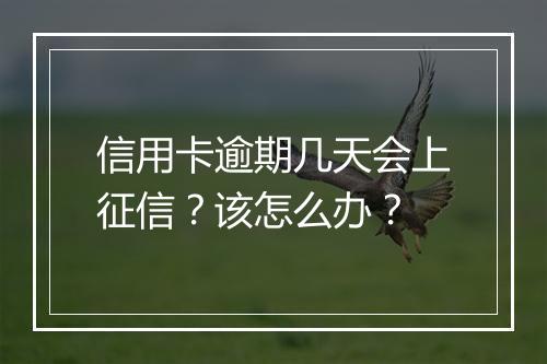 信用卡逾期几天会上征信？该怎么办？