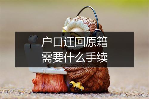 户口迁回原籍需要什么手续