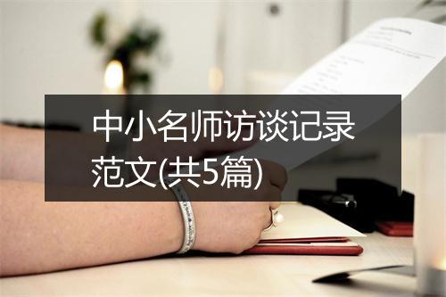 中小名师访谈记录范文(共5篇)