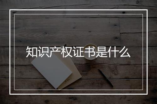 知识产权证书是什么