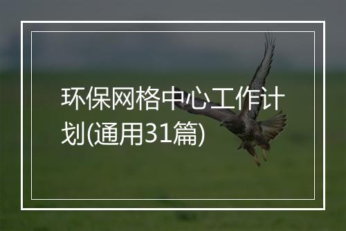 环保网格中心工作计划(通用31篇)