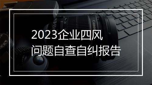 2023企业四风问题自查自纠报告
