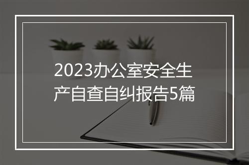 2023办公室安全生产自查自纠报告5篇