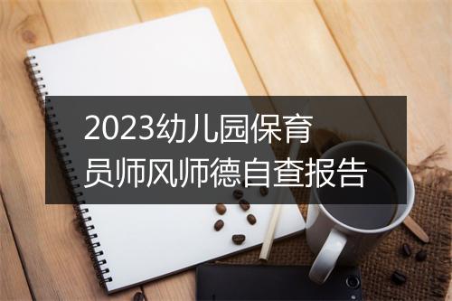 2023幼儿园保育员师风师德自查报告