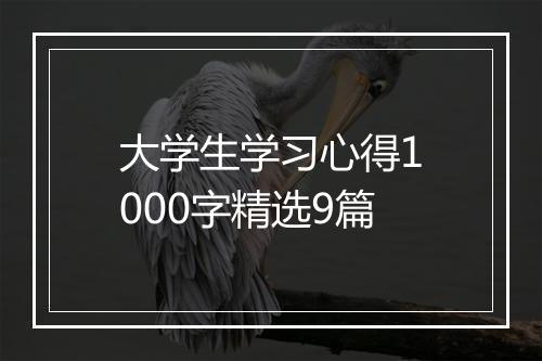 大学生学习心得1000字精选9篇