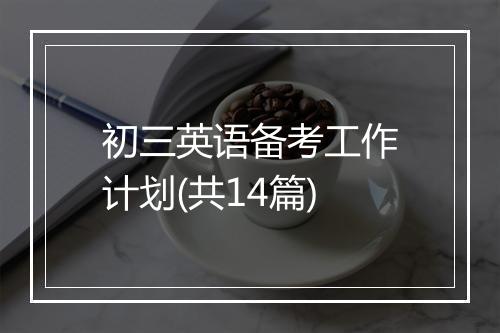 初三英语备考工作计划(共14篇)