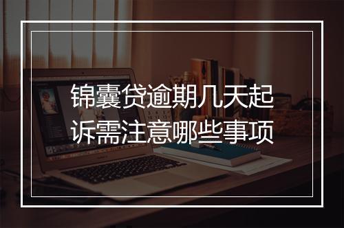锦囊贷逾期几天起诉需注意哪些事项