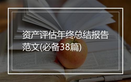 资产评估年终总结报告范文(必备38篇)