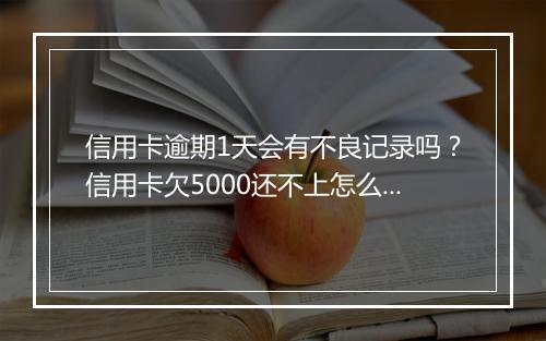 信用卡逾期1天会有不良记录吗？信用卡欠5000还不上怎么办