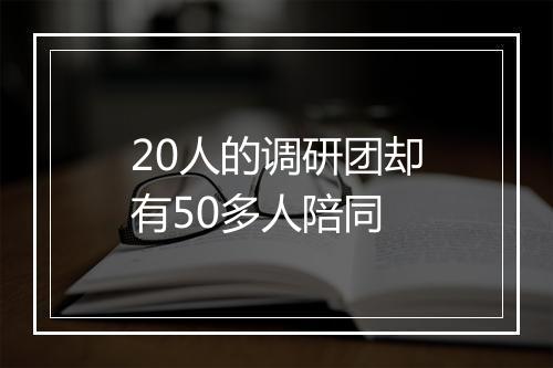 20人的调研团却有50多人陪同