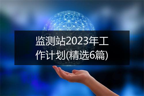 监测站2023年工作计划(精选6篇)