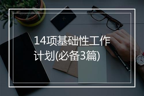 14项基础性工作计划(必备3篇)
