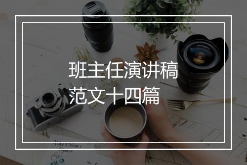 班主任演讲稿范文十四篇