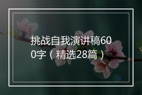挑战自我演讲稿600字（精选28篇）