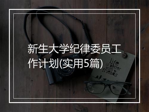 新生大学纪律委员工作计划(实用5篇)