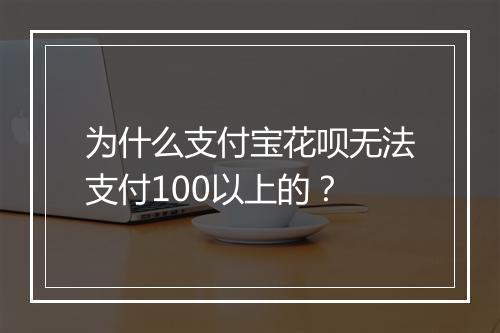 为什么支付宝花呗无法支付100以上的？