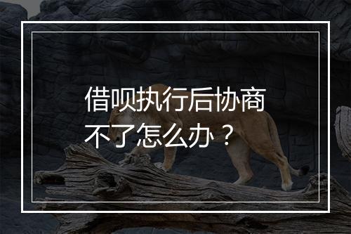 借呗执行后协商不了怎么办？