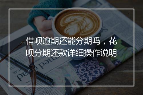 借呗逾期还能分期吗，花呗分期还款详细操作说明