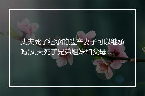 丈夫死了继承的遗产妻子可以继承吗(丈夫死了兄弟姐妹和父母可以继承吗)