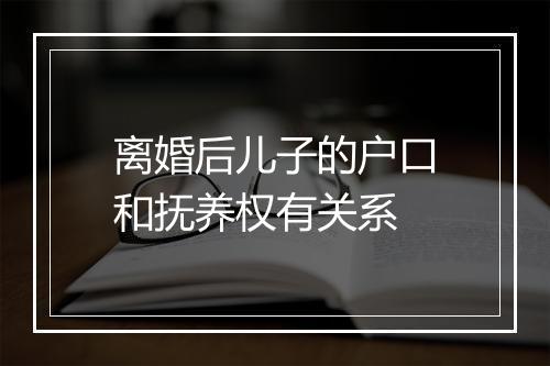 离婚后儿子的户口和抚养权有关系
