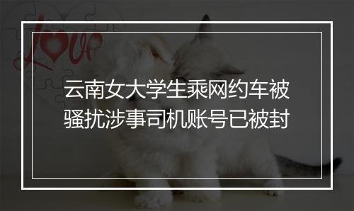 云南女大学生乘网约车被骚扰涉事司机账号已被封