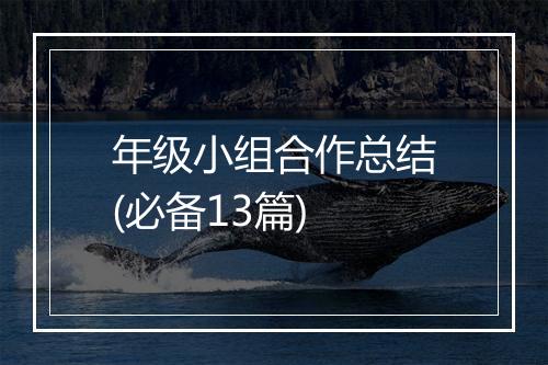 年级小组合作总结(必备13篇)