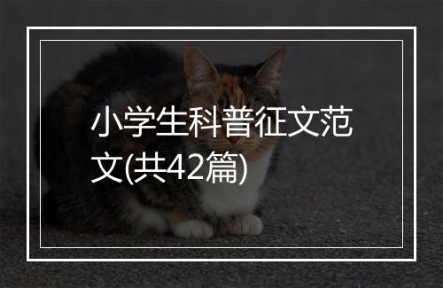 小学生科普征文范文(共42篇)
