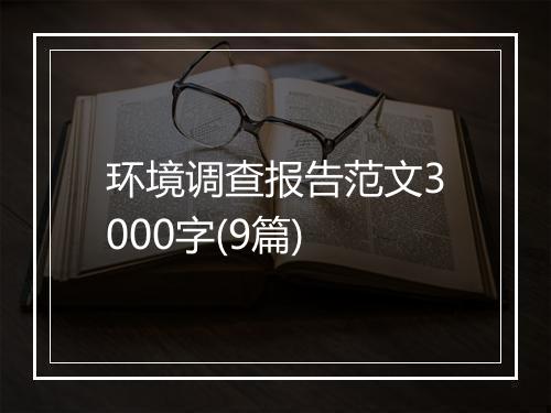 环境调查报告范文3000字(9篇)