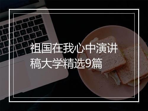 祖国在我心中演讲稿大学精选9篇